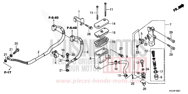 REAR BRAKE MASTER CYLINDER (CBR250RA) de CBR250R ABS ASTEROID BLACK METALLIC (NHA35) de 2011